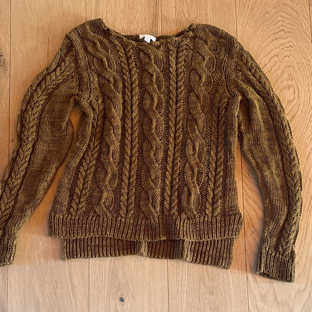 Garnet Hill’s Linen & Organic Cotton cable knit sweater